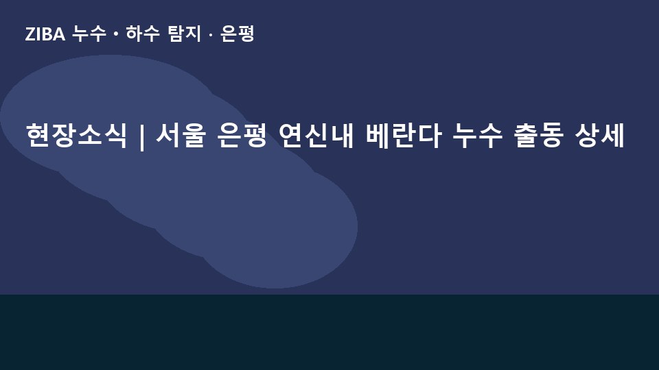 현장소식 | 서울 은평 연신내 베란다 누수 출동 상세