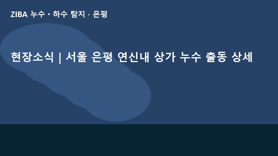 현장소식 | 서울 은평 연신내 상가 누수 출동 상세